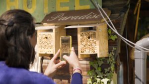 Wildbienen-Nisthilfe